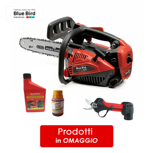 Motosega a scoppio da potatura Blue Bird CSP 280T con barra 25 cm + OMAGGI (prodotti a batteria)