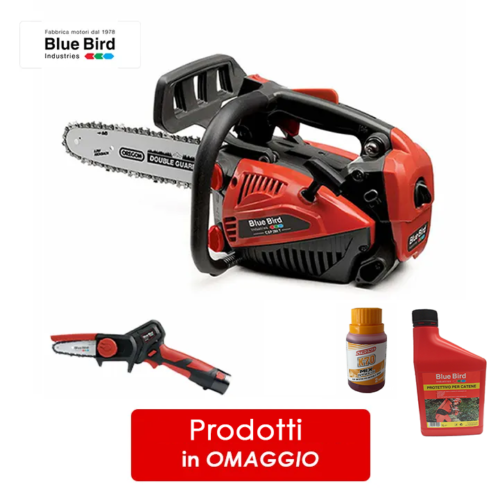 Motosega a scoppio da potatura Blue Bird CSP 280T con barra 25 cm + OMAGGI